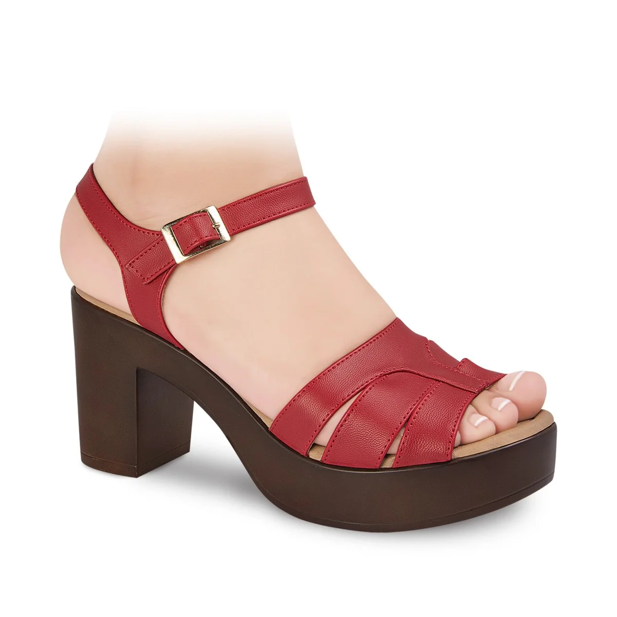 Sandalia Plataforma de Carolina Ferrer, Estilo 5184, Material Sintético Cabra, Casual
