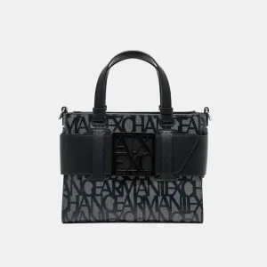 Armani Exchange Susie Momogram Tote M Beige-Nero