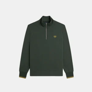 Fred Perry Half Zip Sweatshirt Court Green