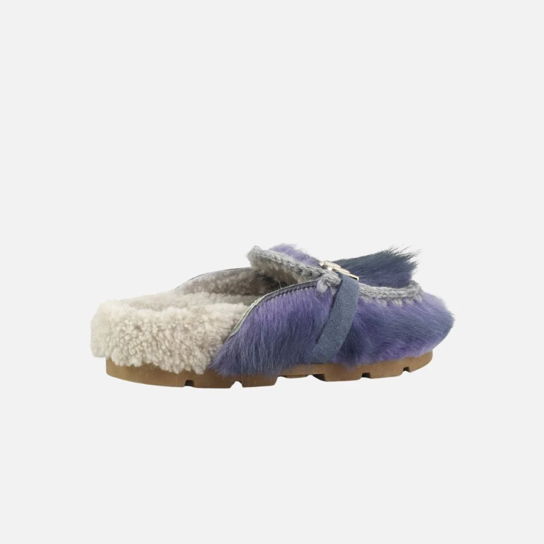 Mou Winter Bio Slide Long Hair Ponyskin Lavender - Imagen 5