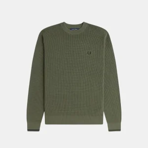Fred Perry Waffle Stitch Jersey Laurel Wreath Green