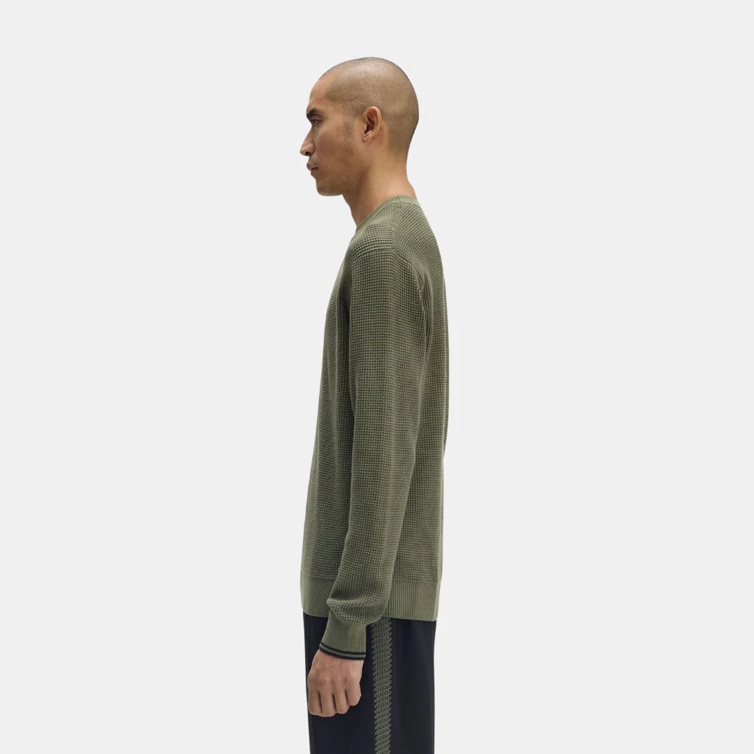 Fred Perry Waffle Stitch Jersey Laurel Wreath Green - Imagen 5