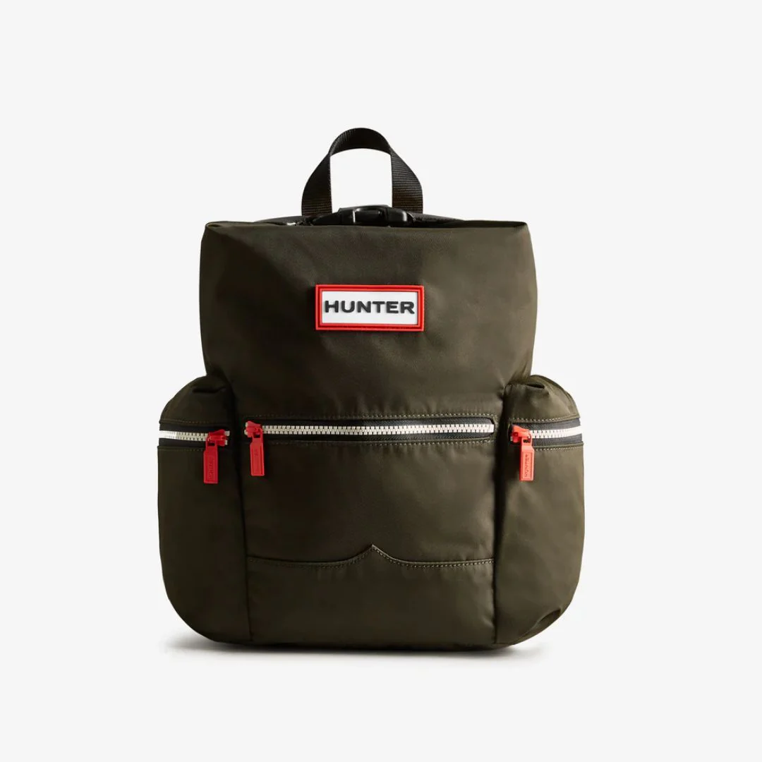 Hunter Nylon Mini Topclip Backpack Dark Olive - Imagen 2