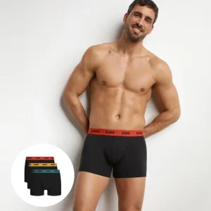 Pack de 3 bóxers para hombre negros con cintura de color Safran Mix & Colors
