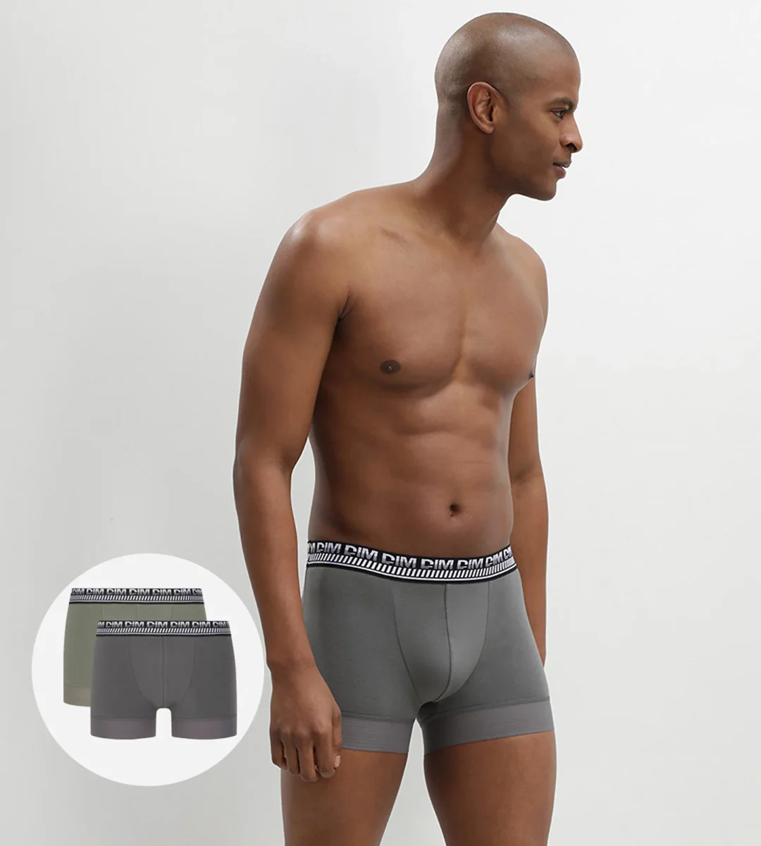 Juego de bóxers para hombre en algodón elástico Verde Oliva Stay and Fit - Imagen 2