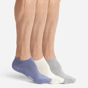 Pack de 3 pares de calcetines cortos para hombre Azul Gris Beige Dim Coton