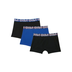 Juego de 3 bóxer para niño de algodón stretch con cintura a contraste Azul Ecodim