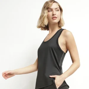 Crop top deportivo de viscosa negro Dim Move