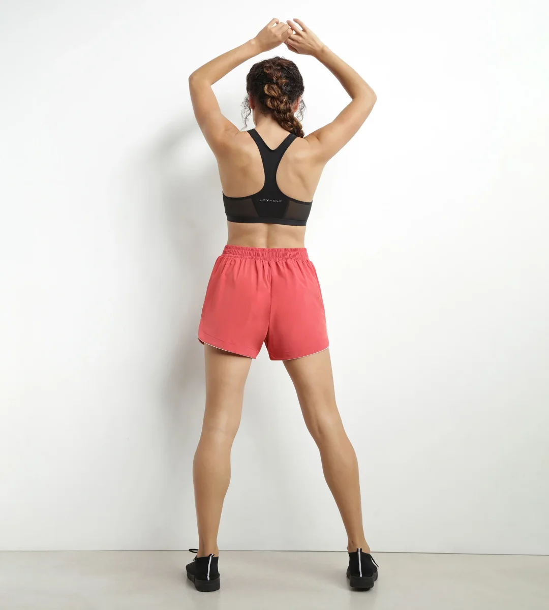 Bermudas deportivas de mujer en viscosa roja Dim Move - Imagen 5