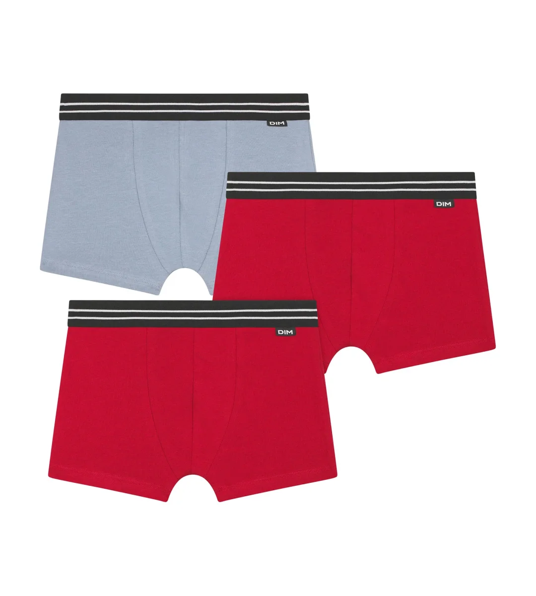Pack de 3 calzoncillos de algodón elástico para niño Rojo Azul Ecodim