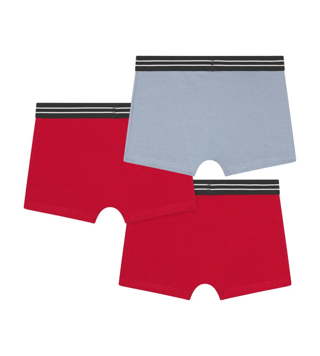 Pack de 3 calzoncillos de algodón elástico para niño Rojo Azul Ecodim - Imagen 3