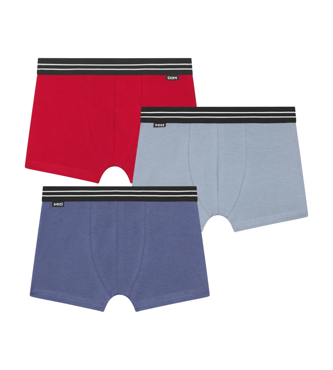 Pack de 3 calzoncillos de algodón elástico Ecodim Carmine Red Blue para niño - Imagen 2
