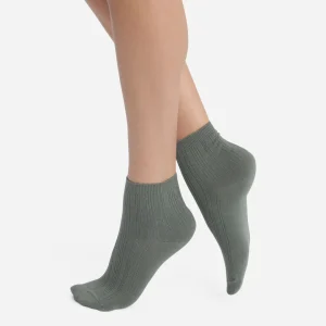 Calcetines de mujer de algodón punto elástico Verde Iceberg La Mode de Dim