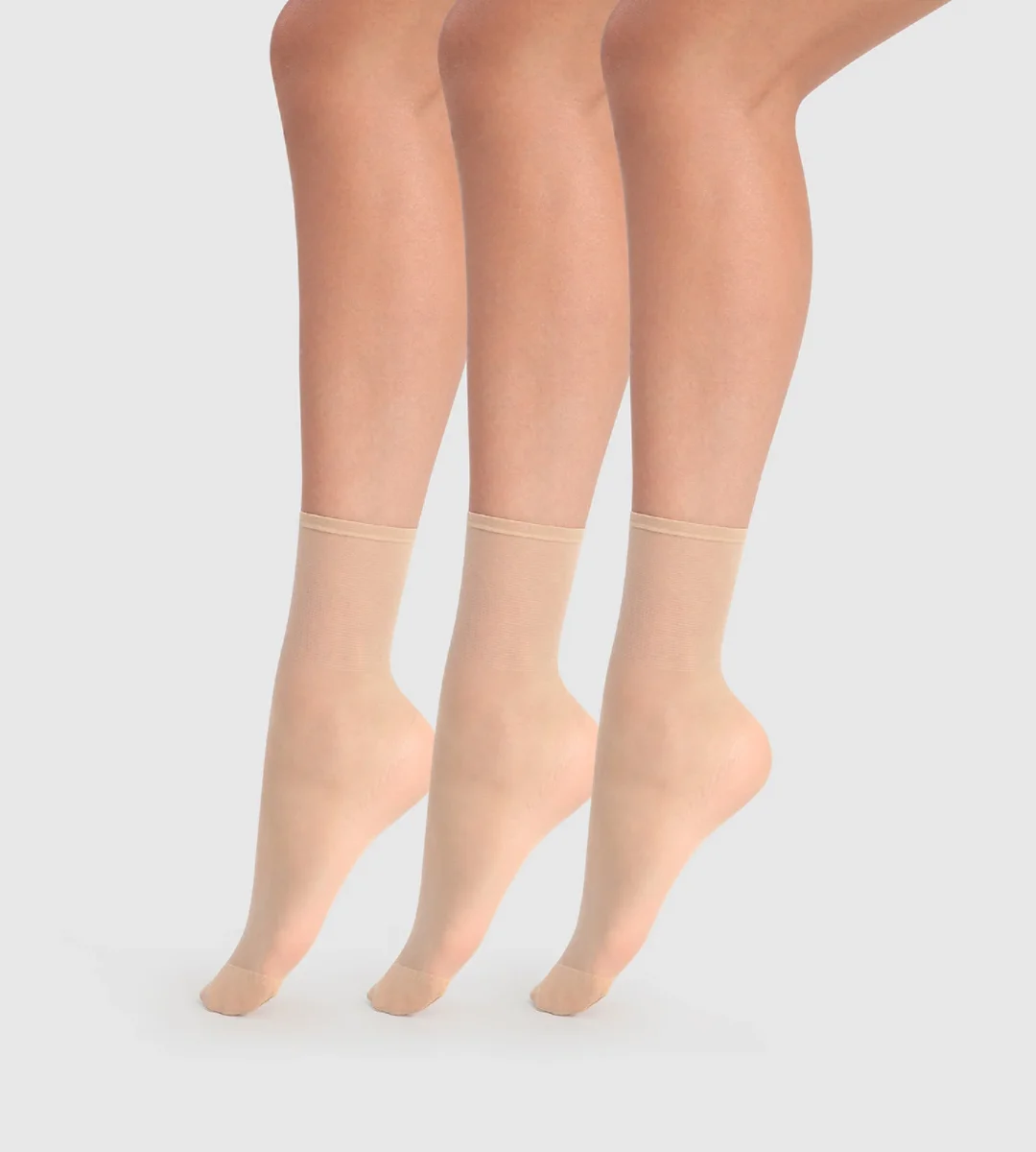Pack de 3 calcetines cortos transparentes capri Beauty Resist 20D - Imagen 2
