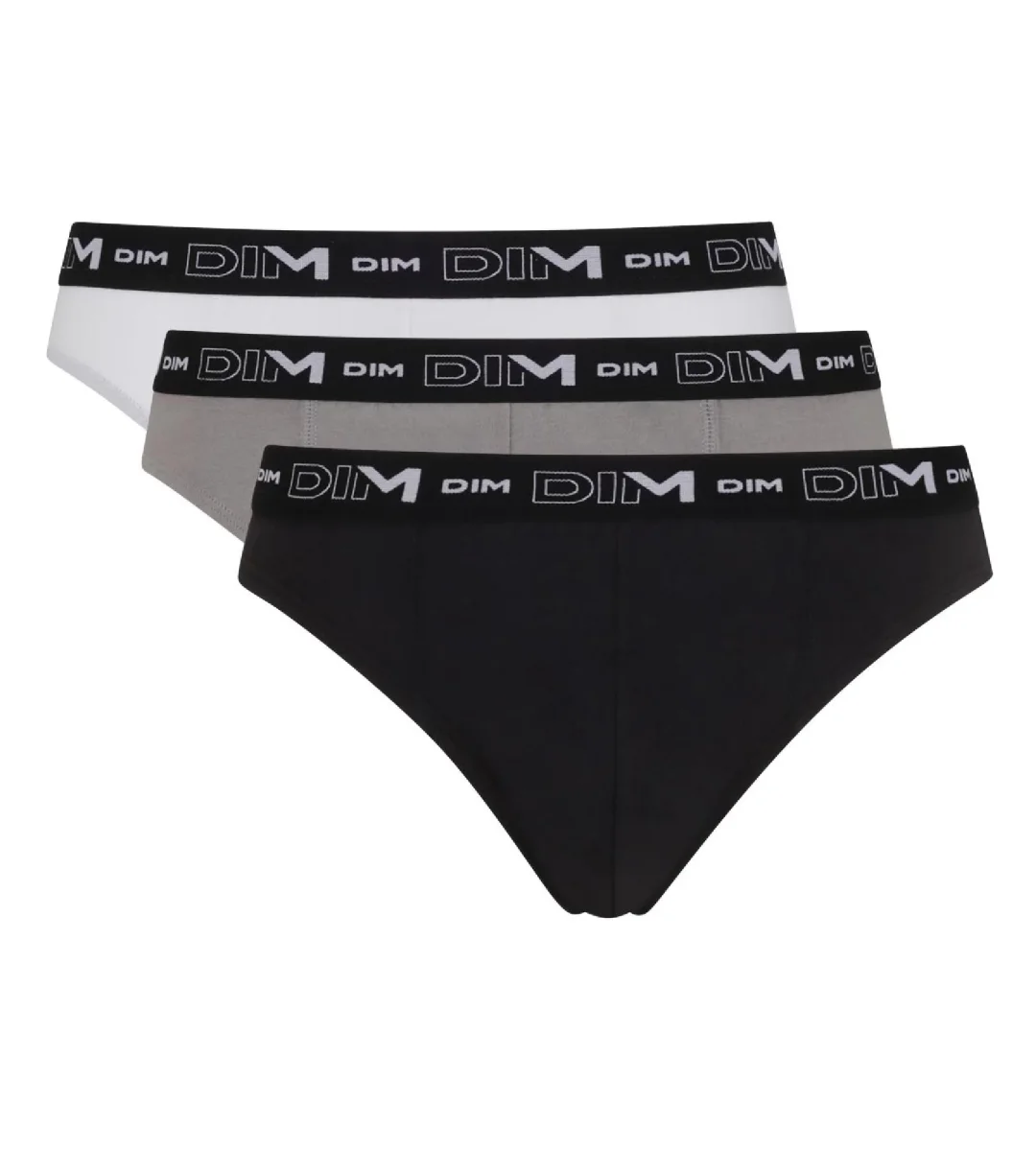 Pack de 3 slips negro, gris y blanco para hombre de algodón elástico - Imagen 4