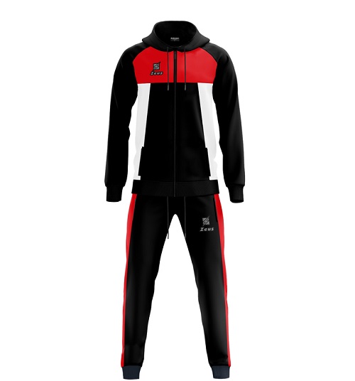 Chandal Zeus Tuta Capua Negro Rojo - Imagen 2